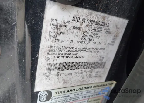 2010 Ford Expedition Eddie Bauer/King Ranch из США, поврежденный, VIN 1FMJU1H53AEA76665